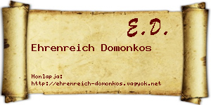 Ehrenreich Domonkos névjegykártya